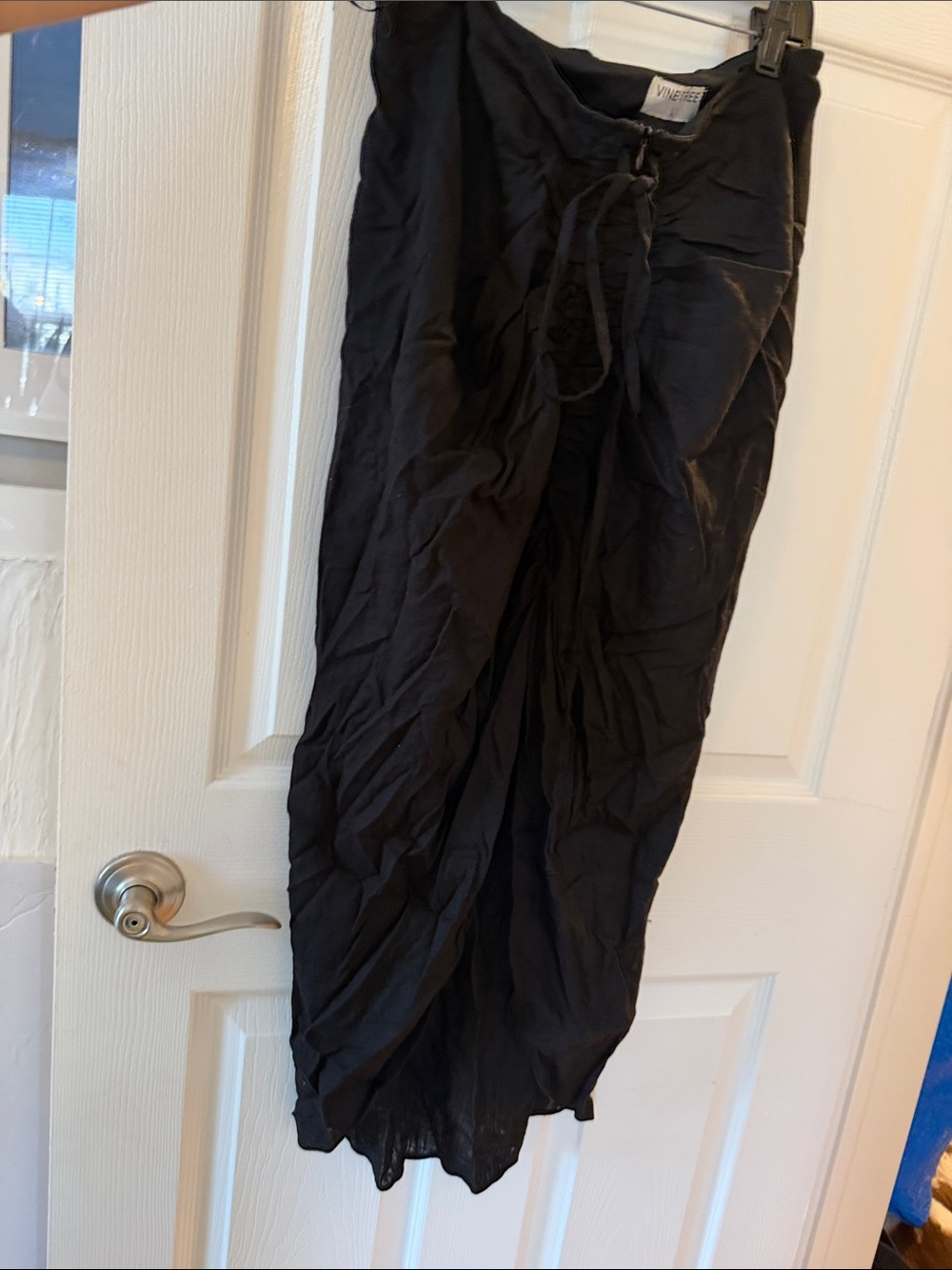 Vince Black Drawstring Wrap Skirt
